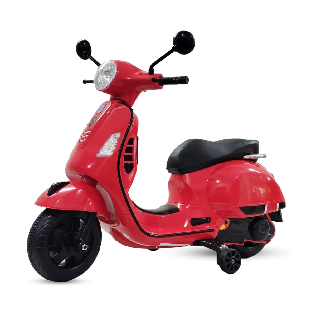 Rechargeable pink Vespa 12V ride on scooter for kids, a fun and safe battery-operated toy motorcycle for boys and girls WWW.USMILE.TOYS